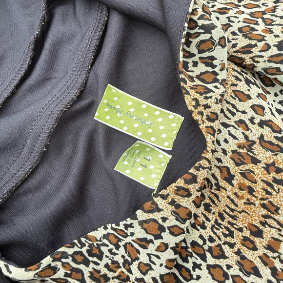 Vintage Mini Leopard Print Dress with Black Accents - Picture 7 of 8